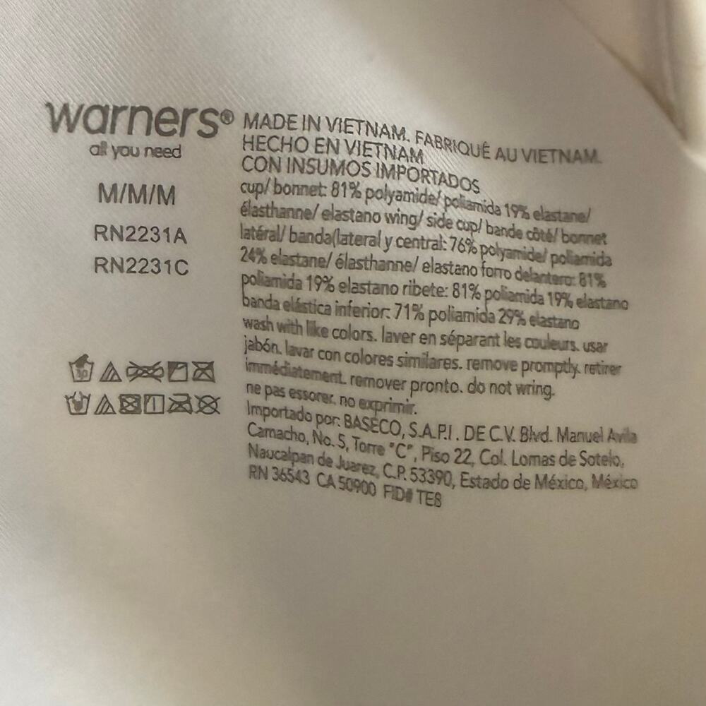 Warners White No Side Effect Smoothing Comfort Wireless T-Shirt Bra NEW Medium - Picture 3 of 4